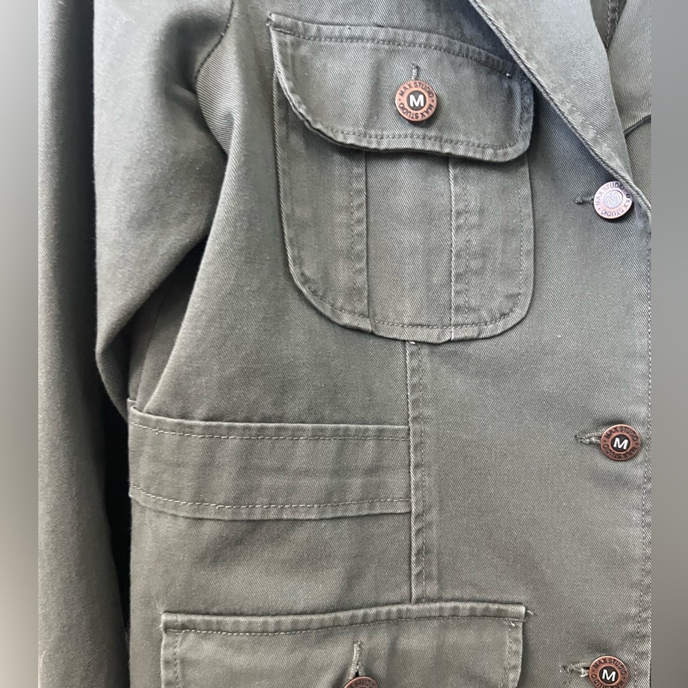 Max Studio Military Style Cotton Jacket Size M - Picture 4 of 8